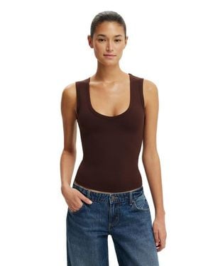 Cotton On Hold Me V Neck Tank - Blue