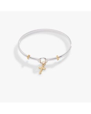 ALEX AND ANI Cross Clip Bangle - White