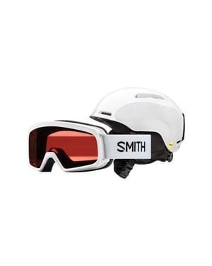 Smith Kids' Glide Jr. Snow Helmet With Mips & Rascal Snow Goggles Set - White