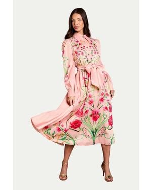 Coast Border Print Organza Shirt Dress - Pink