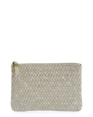 Madewell The Woven Leather Pouch Clutch - Gray