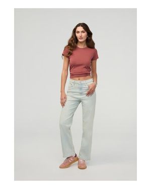 DUER Performance Denim High Rise Straight - White