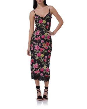 AFRM Nissa Lace Trim Midi Slipdress - Red