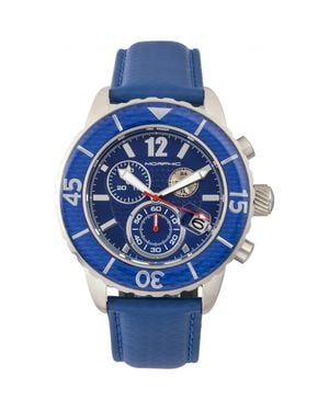 Morphic M51 Series Chronograph Leather-Band Watch W/Date - Blue