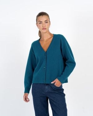 Kettlewell Merino Boxy Cardigan - Blue