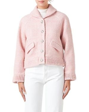 Endless Rose Metallic Tweed Jacket - Pink