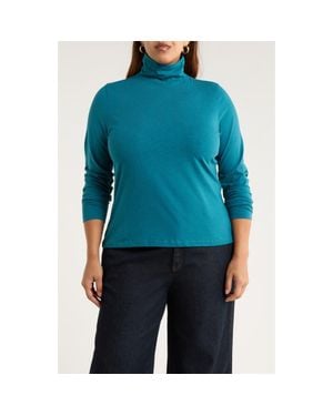 Seasalt Cornwall Landing Turtleneck Stretch Organic Cotton Top - Blue