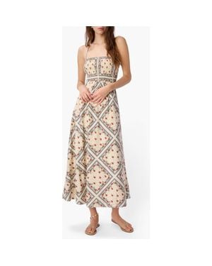 Cami NYC Cecily Smocked Bodice Cotton & Silk Sundress - Natural