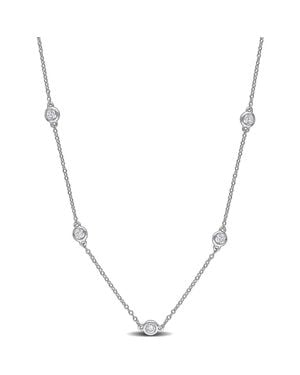 Julianna B 7/8 Ctw Lab-Grown Diamond Station Necklace - Metallic
