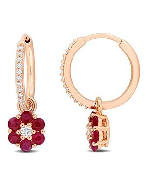 Julianna B Gemstone & Diamond Floral Earrings 10K - White