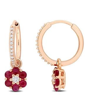 Julianna B Gemstone & Diamond Floral Earrings 10K - White