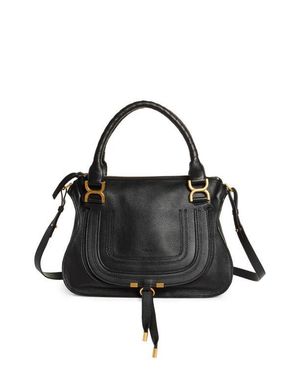 Chloé Medium Marcie Leather Satchel - Black