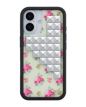 Wildflower Cases Vintage Floral Stud/17 Pro/17 Pro Max Case - Gray