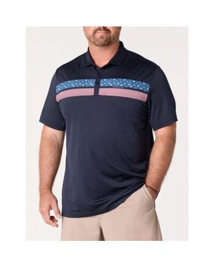 TravisMathew Fit By DXL Big & Tall Good Good Flag Polo Shirt - Blue