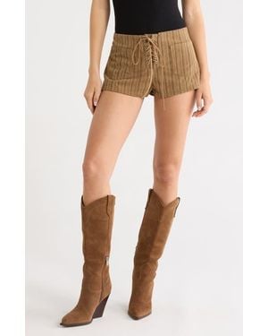 Princess Polly Ronnee Lace-Up Stripe Shorts - Multicolor