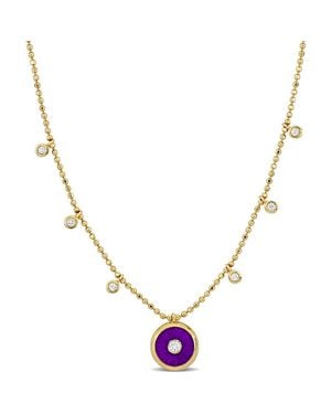 Julianna B Diamond Symbol Station Necklace 14K - Metallic