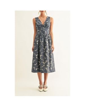 Adelyn Rae Areta Sleeveless Corset Midi Dress - Blue