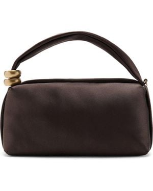 Mango Satin Top Handle Bag - Black