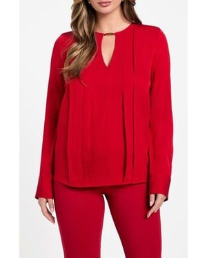 Marciano Anita Keyhole Pleated Top - Red