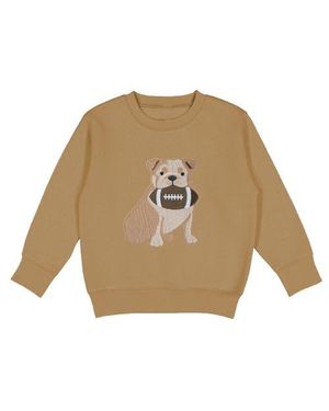 Sweet Wink Bulldog Football Patch Sweatshirt - Natural