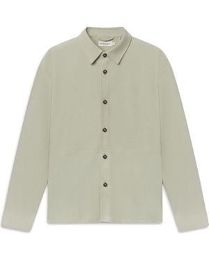 FRAME Suede Button-Up Shirt - Green