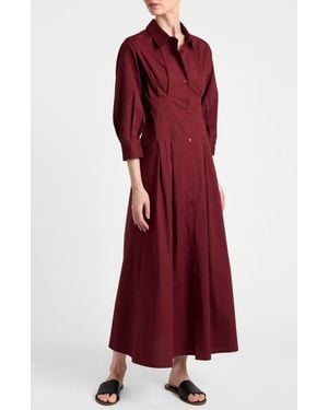 Santorelli Miley Midi Shirt Dress - Red