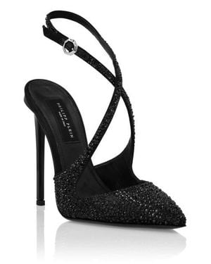 Philipp Plein Slingback Shoes Strass - Black