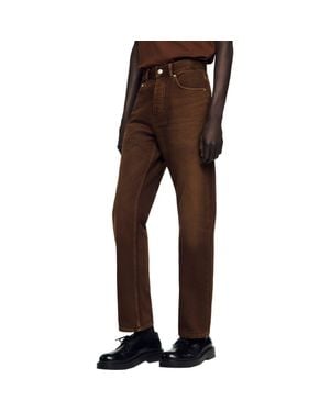 Sandro Regular Washed-Effect Jeans - Brown