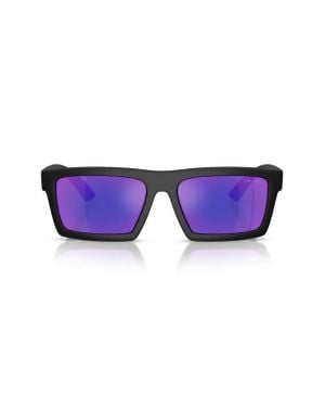 Prada Linea Rossa 55Mm Rectangular Sunglasses - Purple