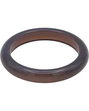 seree Moon Jade Stone Bangle - Metallic