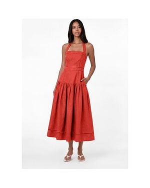 Nicholas Vivianne Linen Dress - Red