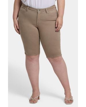 NYDJ Side Slit Capri Bike Shorts - Natural