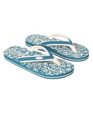 Animal Swish Patterned Flip Flops - Blue