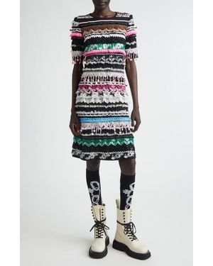 Chopova Lowena Starbrites Embellished Jersey Dress - Black