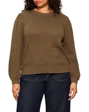 Sanctuary Rosie Mixed Stitch Sweater - Brown