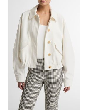 Vince Cotton Bomber Jacket - White