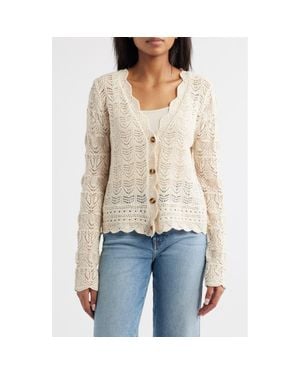 Beach Lunch Lounge Tamia Pointelle Knit Cardigan - Natural