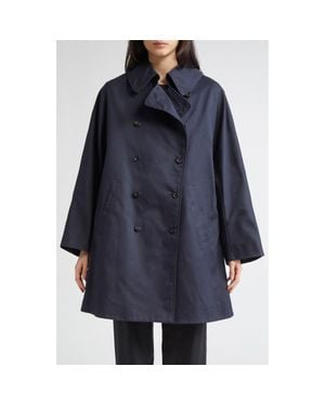 Bode Waxed Cotton Peacoat - Blue