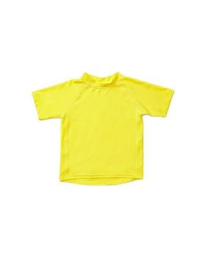 Leveret Kids Short Sleeve Rash Guard, Upf 50+ Swim Shirt - Yellow