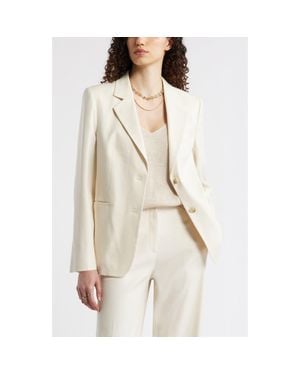 Nordstrom The Liv Linen Blend Boyfriend Blazer - Natural