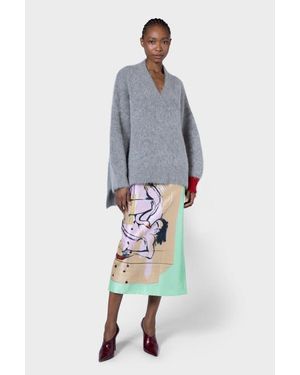 ROKSANDA Tehla V-Neck Knitted Sweater - Blue