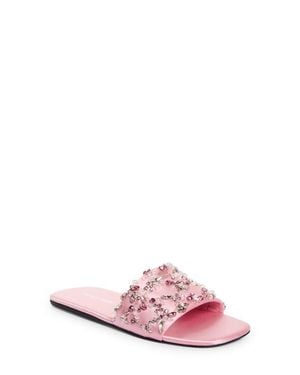 Miu Miu Strass Slide Sandal - Pink