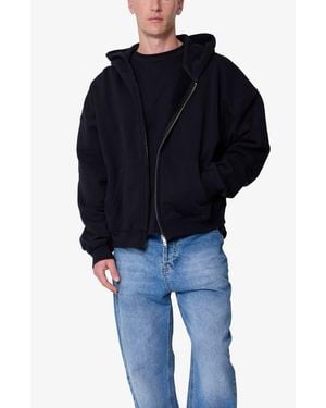 MNML Heavy Basic Cotton Zip Front Hoodie - Blue