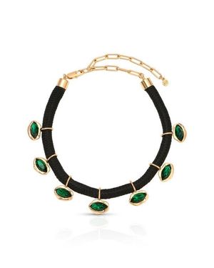 Ettika Midnight Luxe Crystal Choker Necklace - Green