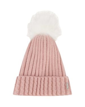 Gorski Knit Hat With Pompom - Pink