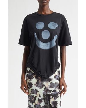 Collina Strada Katina Duo Storm Flower Drip Organic Cotton Graphic T-Shirt - Black