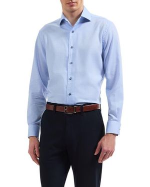 Bugatchi Alvin Shaped Long Sleeve Shirt - Blue