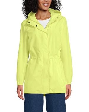 Lands' End Squall Packable Waterproof Raincoat - Yellow