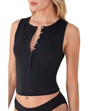 Andie The Malibu Tankini Top - Black