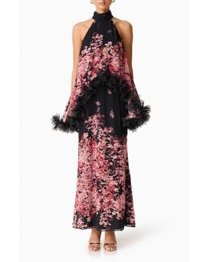 Elliatt Tulsia Floral Georgette Gown - Red
